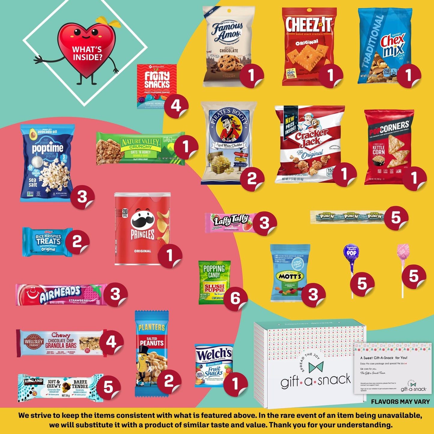 Gift A Snack - Treats, Snack Box Variety Pack Care Package + Greeting Card Sweet Treats Gift Basket Candies… — view 19