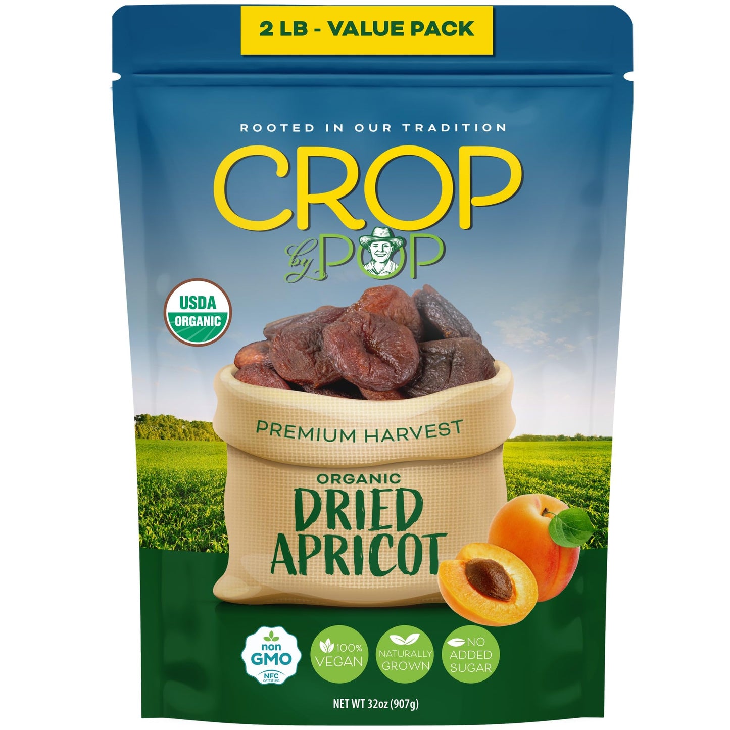 Organic Sun Dried Apricots, No Sugar Added, Unsulphured Sweet Healthy Snack, USDA Organic, Non GMO, Vegan… — view 8