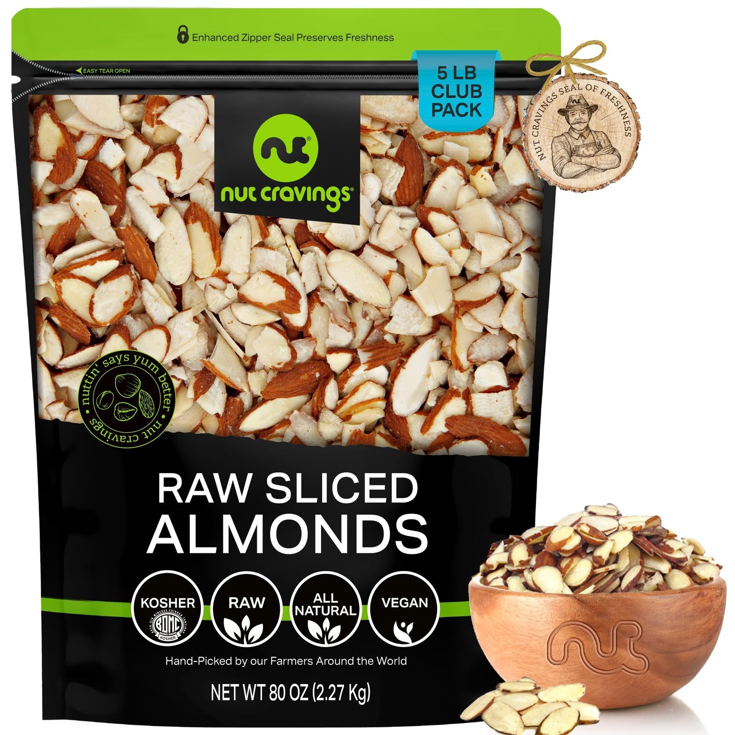 Natural Sliced Almonds - Raw Packed Fresh in Resealable Bag - Nut Snack - Food Assortments Ideal for Trail… — view 11