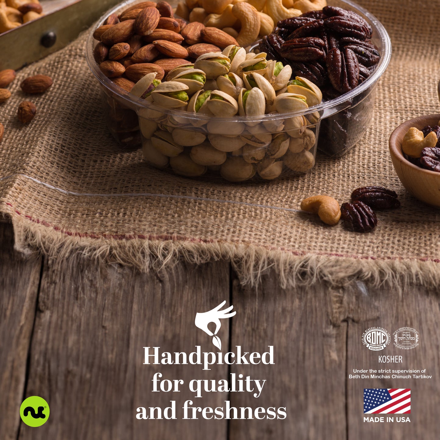 NUT CRAVINGS - Easter Mixed Nuts Gift Basket in Red Gold Box (4 Assortments) Ramadan Gifts Treats for Adults, Food Arrangement, Healthy Snack Care Package, Kosher