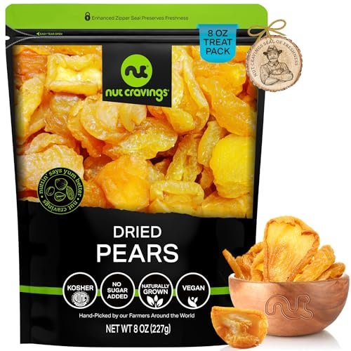 Dried California Pears No Sugar Added Unsweetened Sweet Healthy Snack Vegan Kosher Resealable Bag — view 8