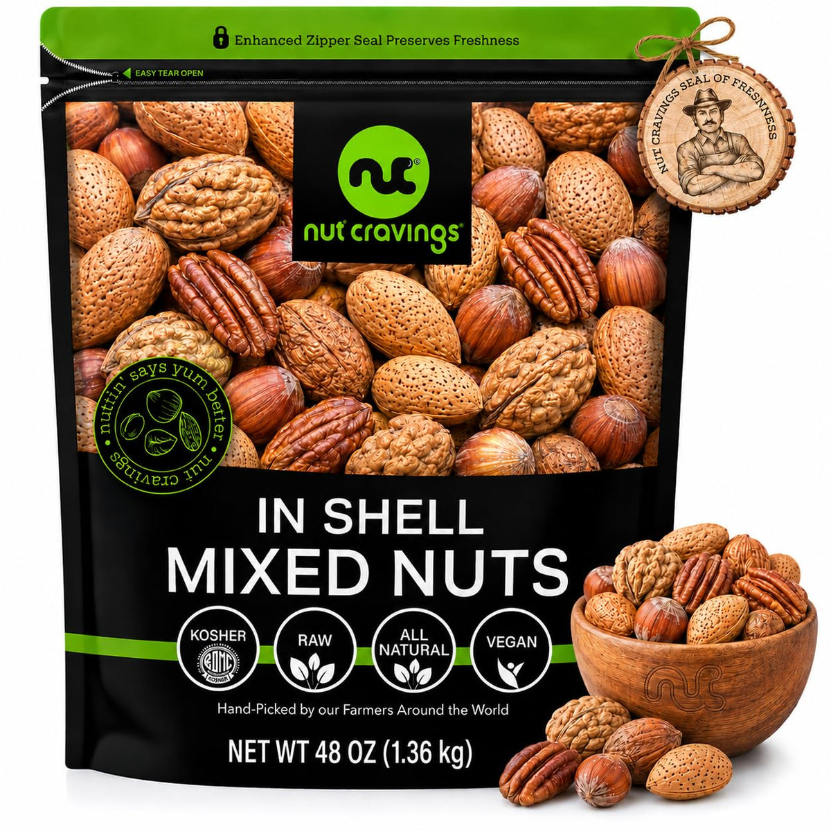 Raw Mixed Nuts, In Shell — No Brazil Nuts (Walnut, Almond, Filbert & Pecan) — photo 7