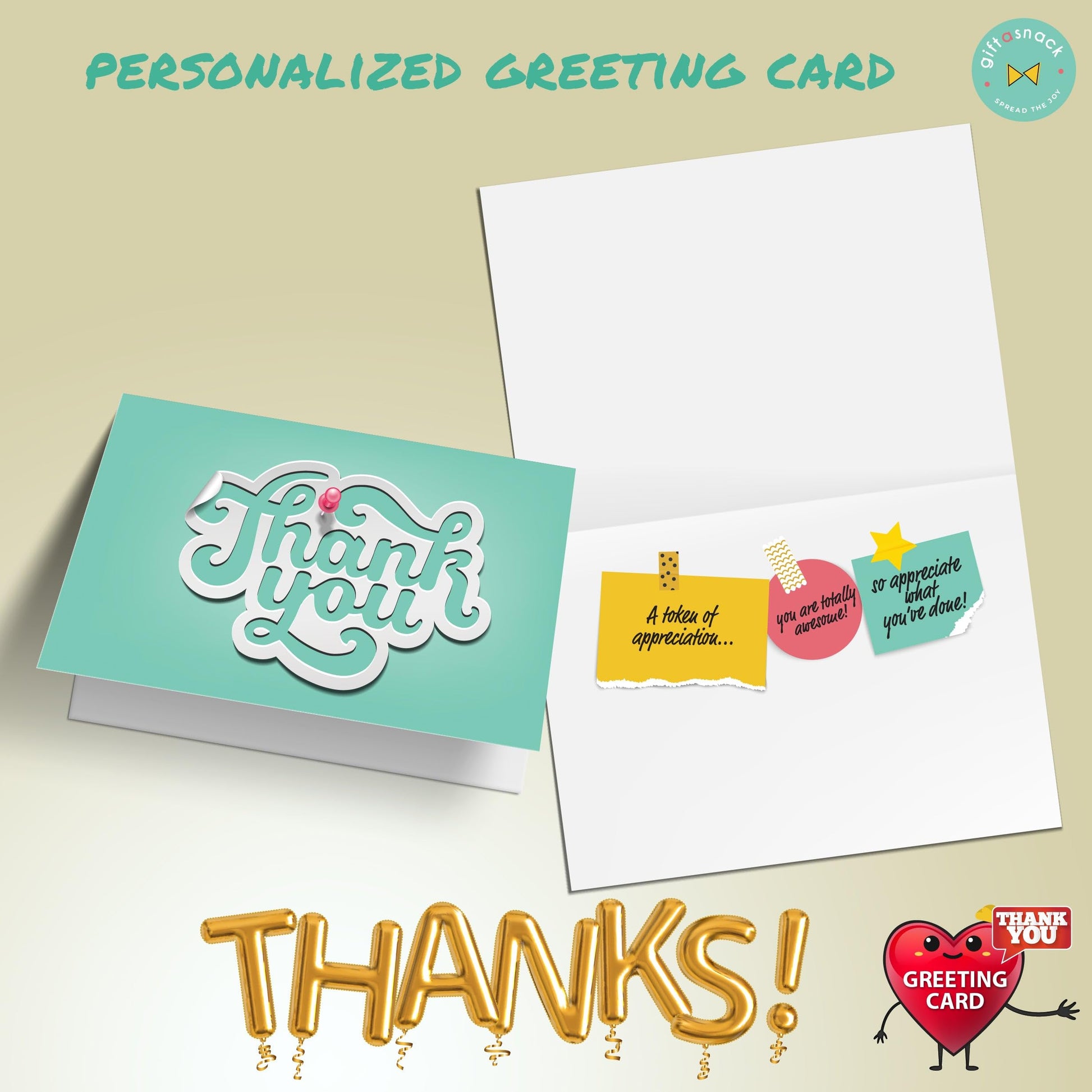 Gift A Snack - Thank You Snack Box Variety Pack Care Package + Greeting Card Appreciation Sweet Treats Gift… — view 4