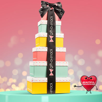 Gift A Snack - Tower Snack Box Variety Pack Care Package + Greeting Card Sweet Treats Gift Basket, Candies… — view 6