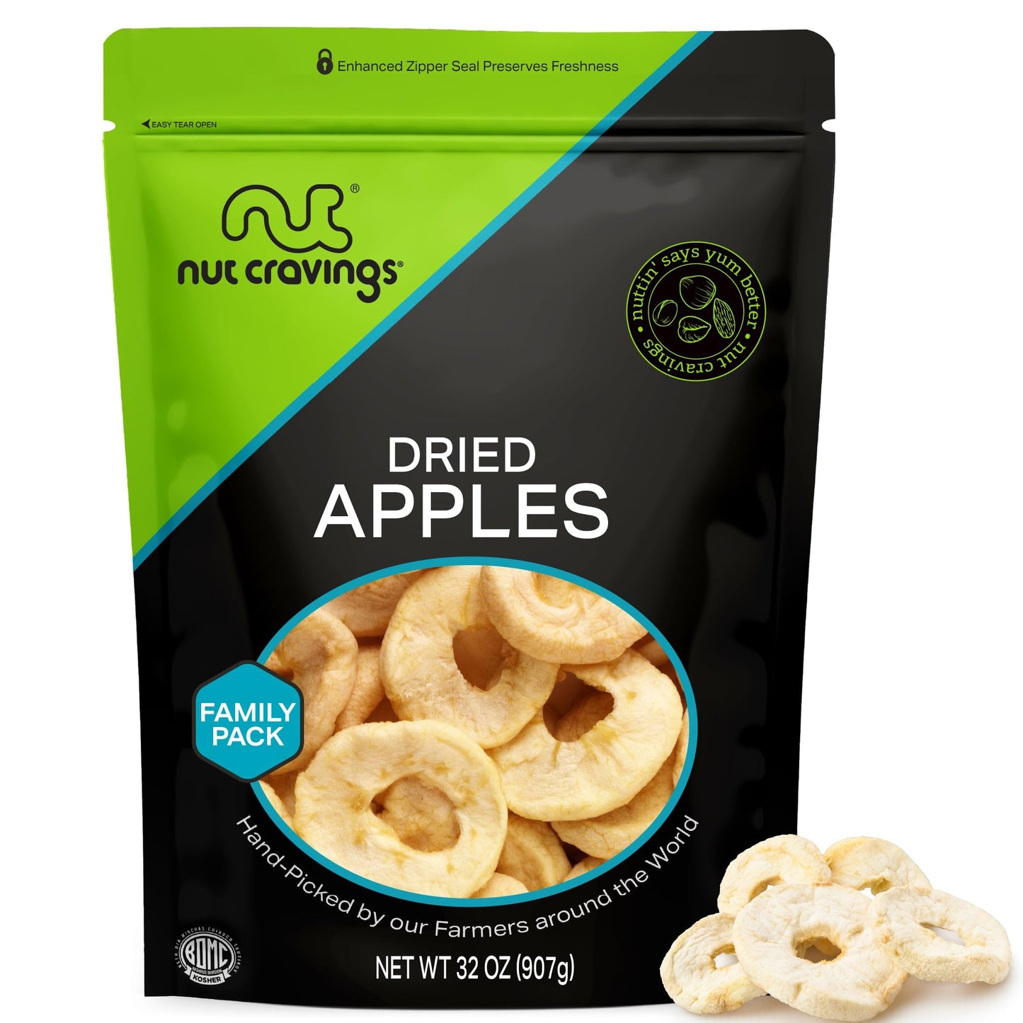 Dried Apple Rings Slices, No Sugar Added - Chewy Soft Texture (16oz, 1 LB) Sweet Healthy Snack, Vegan,… — view 4