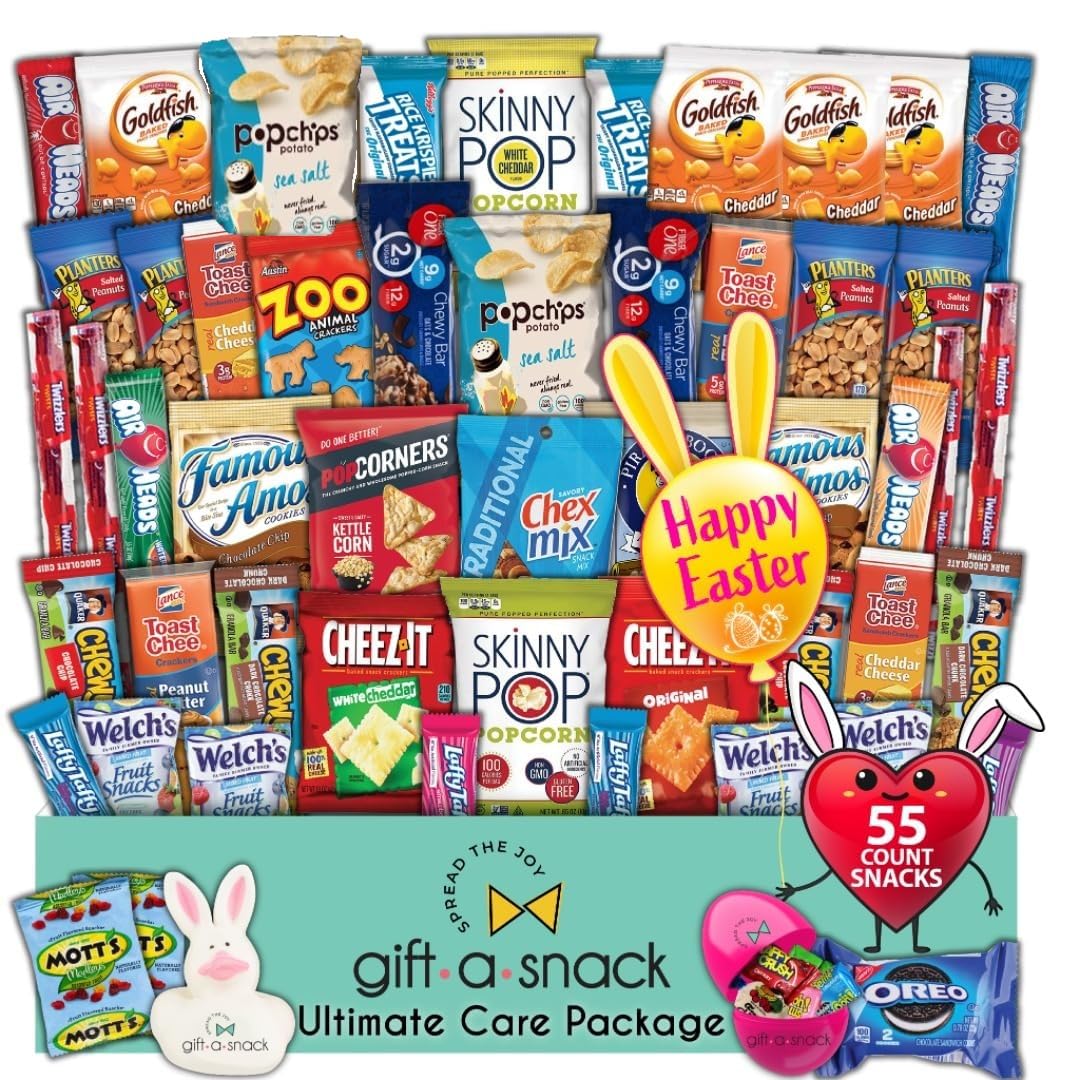 Gift A Snack - Easter Candy Filled Egg & Bunny - Snack Box Variety Pack Care Package + Greeting Card Sweet…