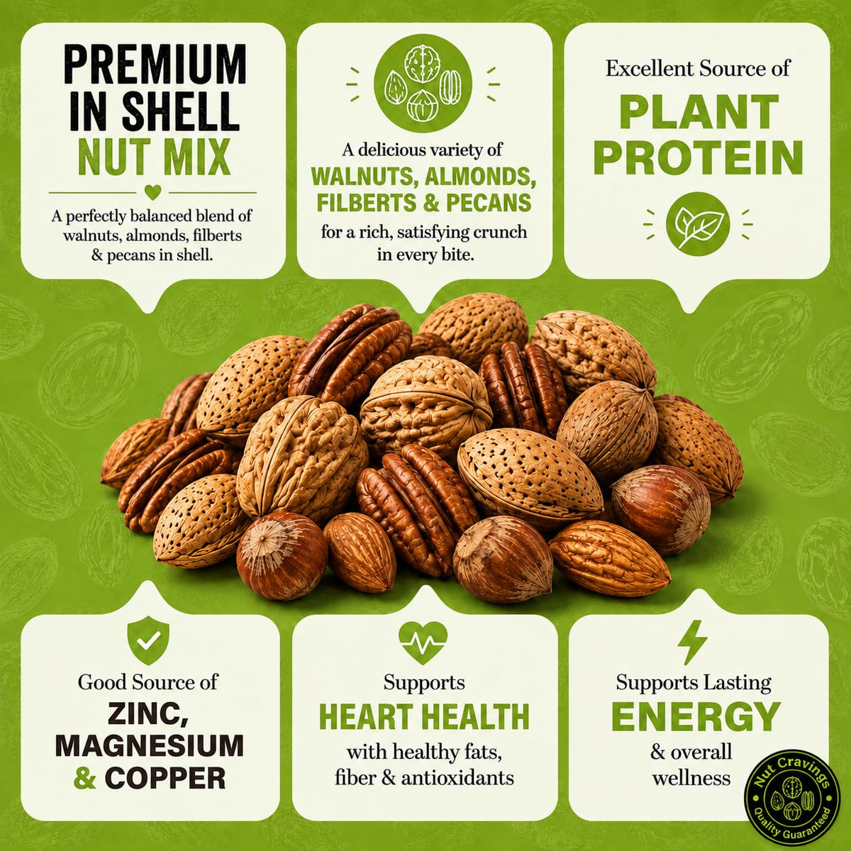 Raw Mixed Nuts, In Shell — No Brazil Nuts (Walnut, Almond, Filbert & Pecan) — photo 3