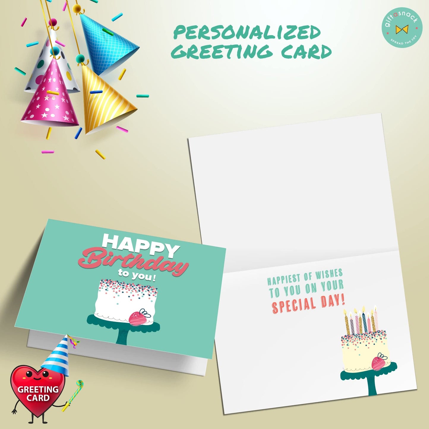 Gift A Snack - Happy Birthday Snack Box Variety Pack Care Package + Greeting Card Bday Sweet Treats Gift… — view 11