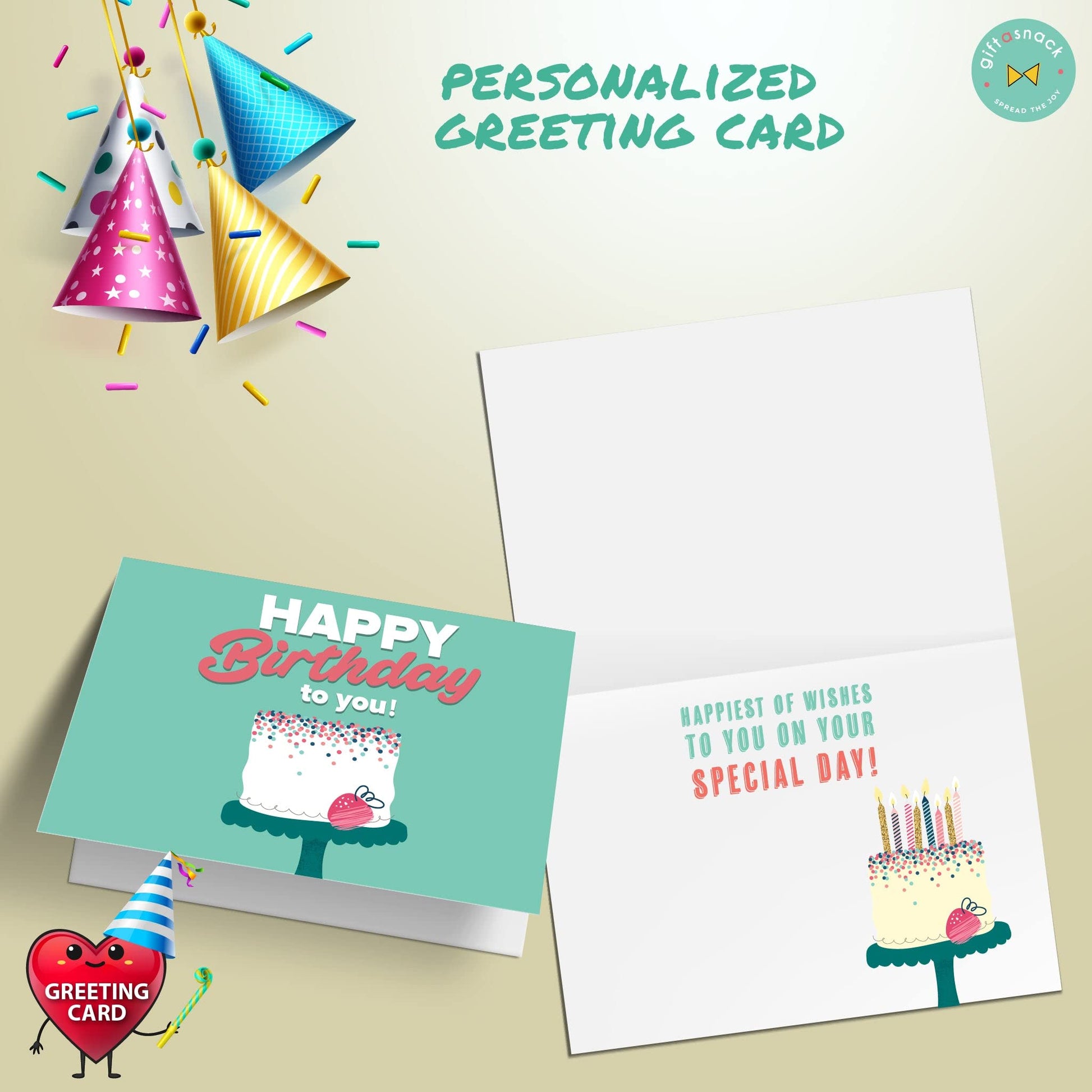 Gift A Snack - Happy Birthday Snack Box Variety Pack Care Package + Greeting Card Bday Sweet Treats Gift… — view 11
