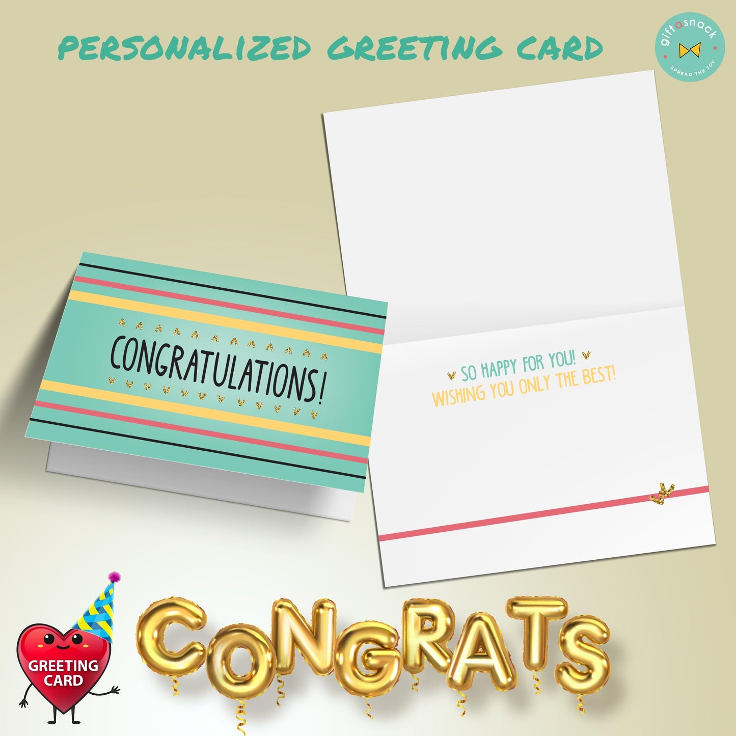 Gift A Snack - Congratulations Snack Box Variety Pack Care Package + Greeting Card Graduation Sweet Treats… — view 4