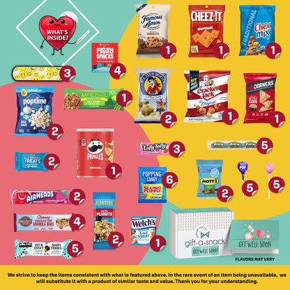 Gift A Snack - Get Well Soon Snack Box Variety Pack Care Package + Greeting Card Feel Better Sweet Treats… — view 9