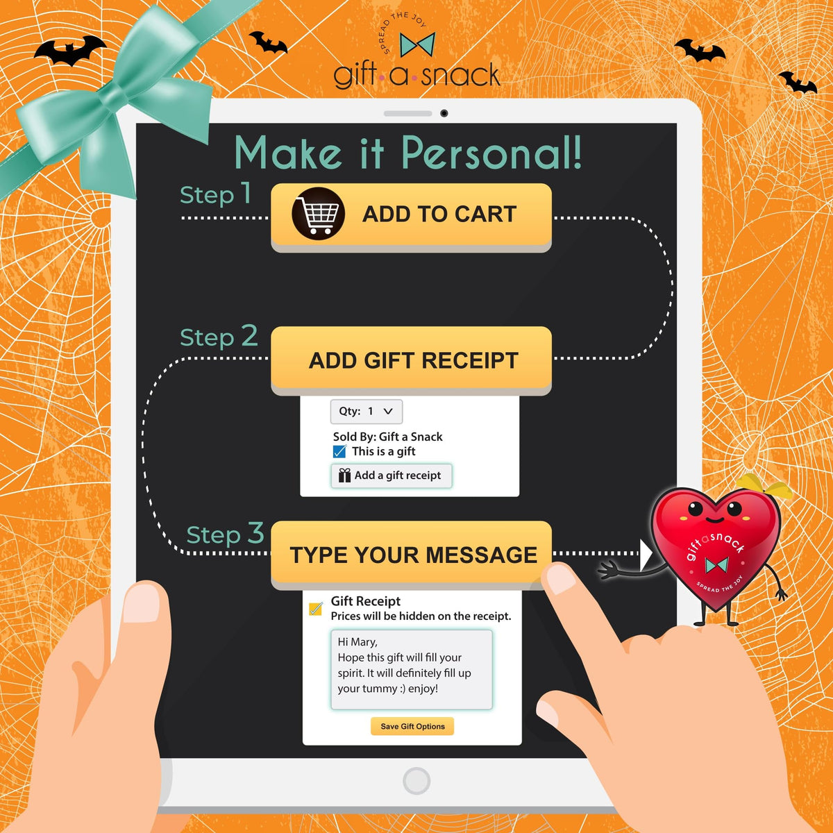 Gift A Snack - Halloween Candies Trick or Treats, Snack Box Care Package + Greeting Card Sweet Treats Gift… — view 14