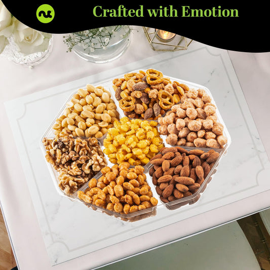 Mixed Nuts Gift Basket (7 Assortments) + Heart Ribbon