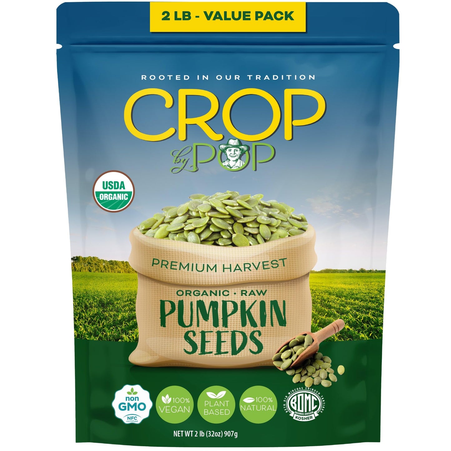 Organic Raw Pumpkin Seeds Packed Fresh in Resealable Bag - USDA Organic, Non GMO - Naturally Grown, Vegan,… — view 8