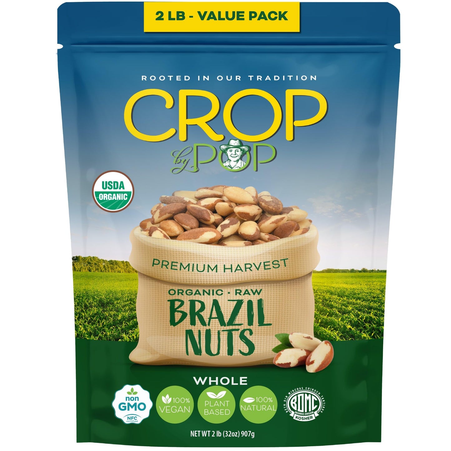 Organic Raw Brazil Nuts Packed Fresh in Resealable Bag - USDA Organic, Non GMO - Naturally Grown, Vegan,… — view 9