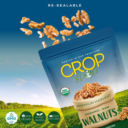 Organic Raw Walnuts Halves & Pieces Packed Fresh in Resealable Bag - USDA Organic, Non GMO - Naturally Grown,… — view 5