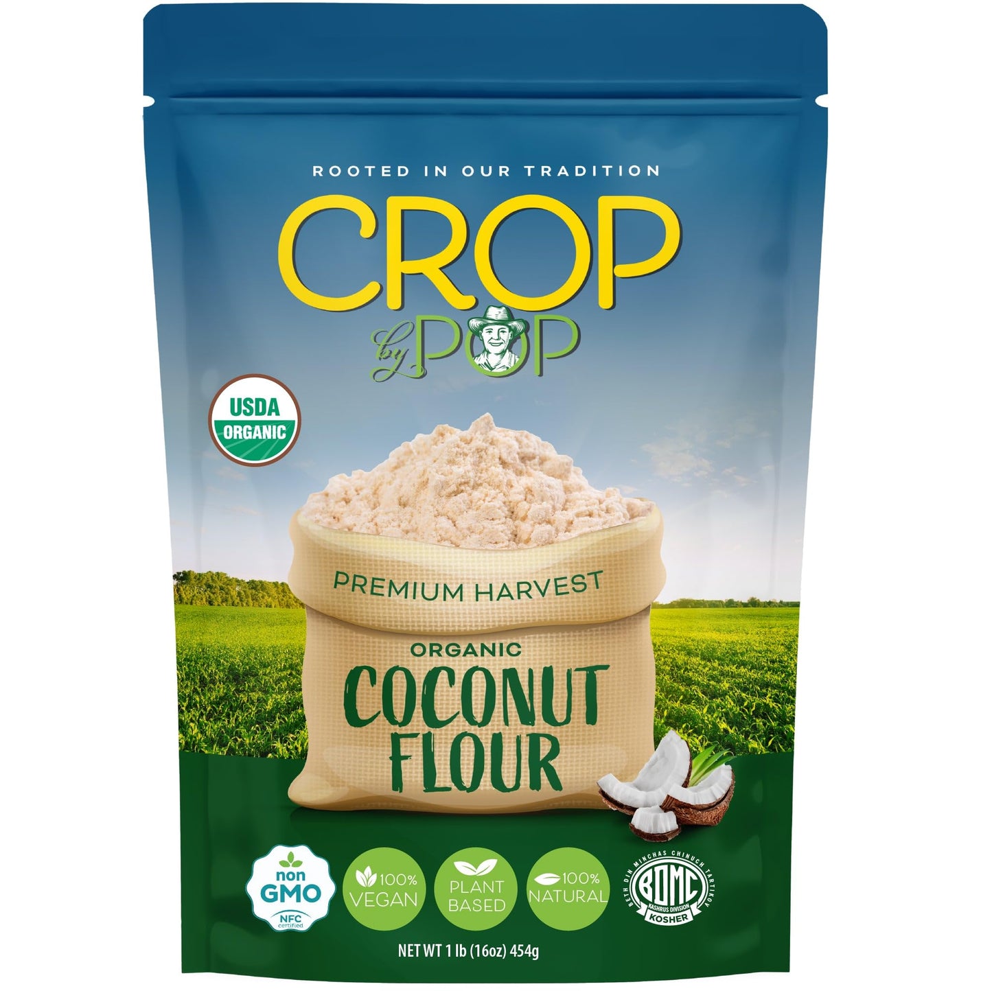 Organic Coconut Flour Packed Fresh in Resealable Bag - USDA Organic, Non GMO - Naturally Grown, Vegan, Kosher
