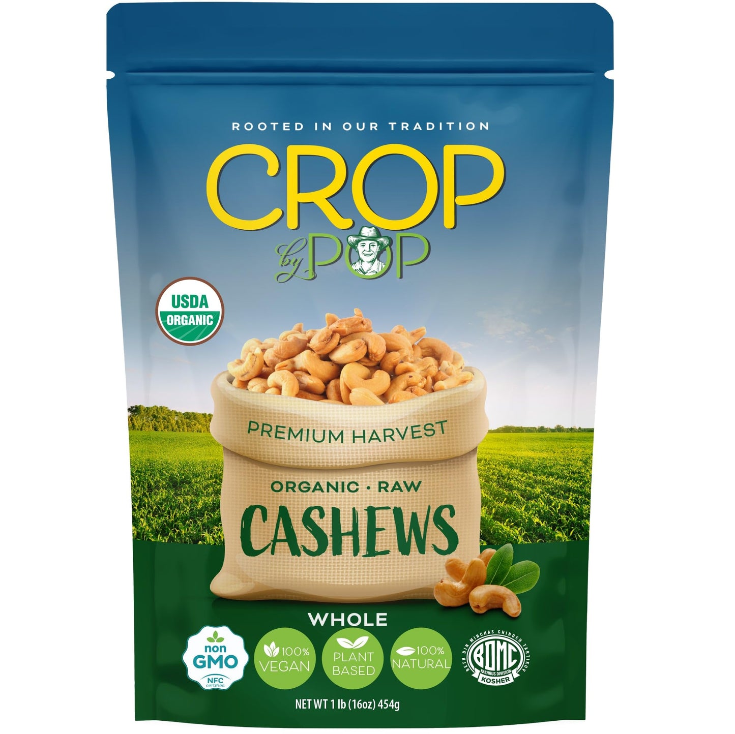Organic Raw Whole Cashews, Unsalted, Shelled, Packed Fresh in Resealable Bag - USDA Organic, Non GMO -…