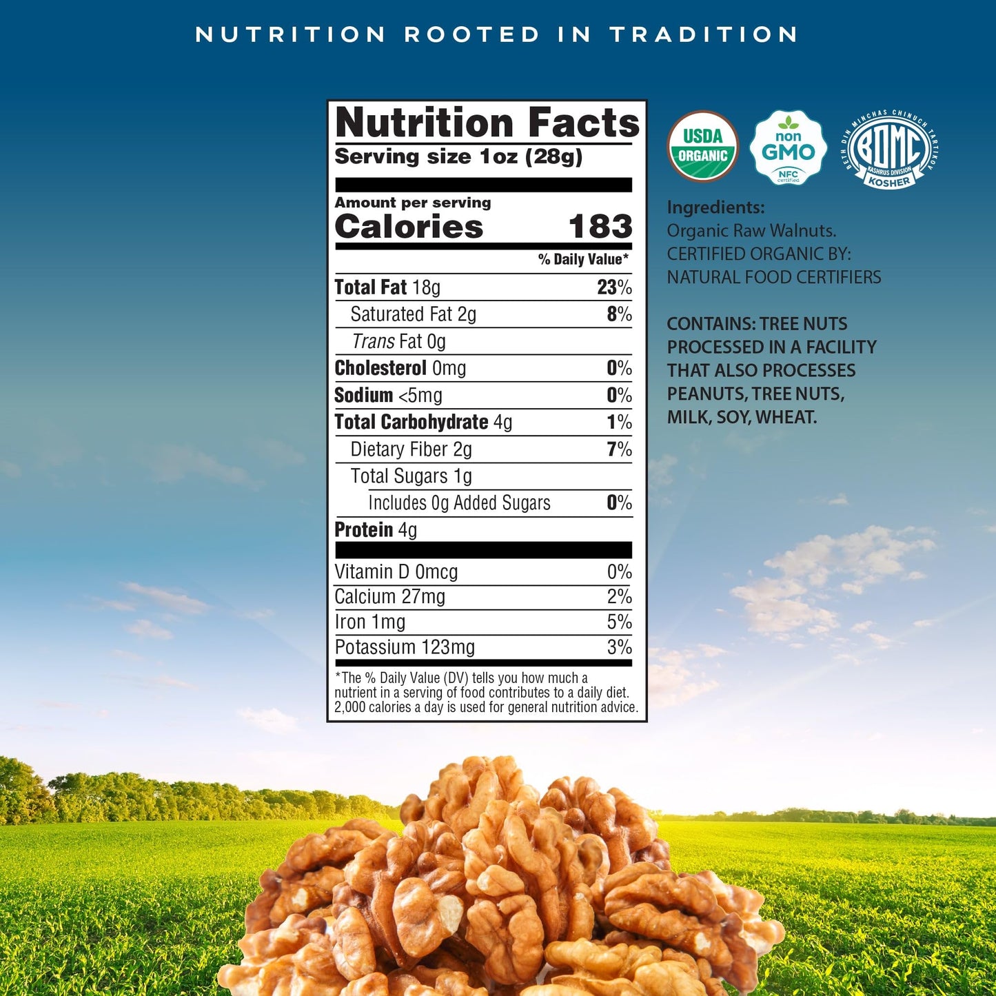 Organic Raw Walnuts Halves & Pieces Packed Fresh in Resealable Bag - USDA Organic, Non GMO - Naturally Grown,… — view 4