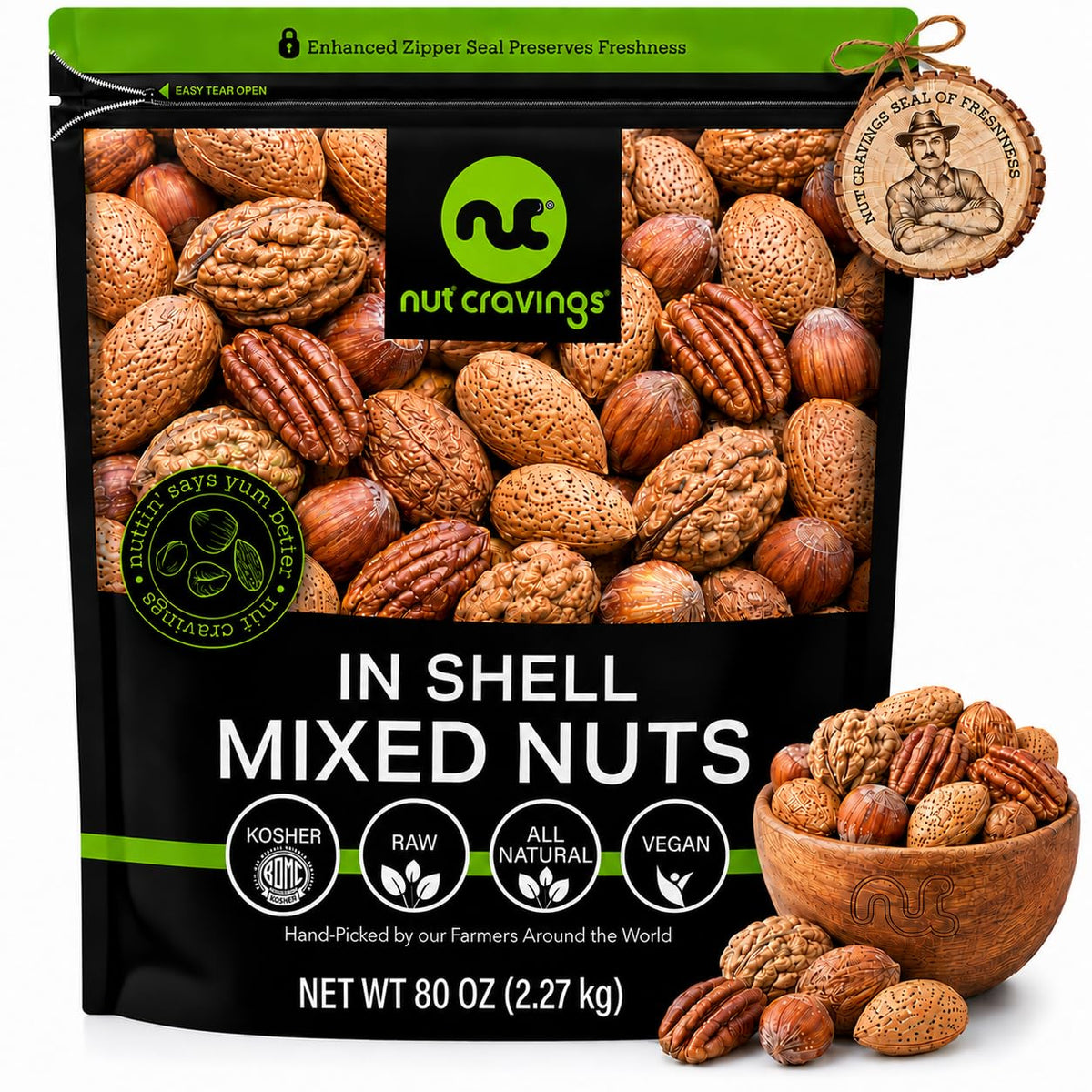 Raw Mixed Nuts, In Shell — No Brazil Nuts (Walnut, Almond, Filbert & Pecan) — photo 9