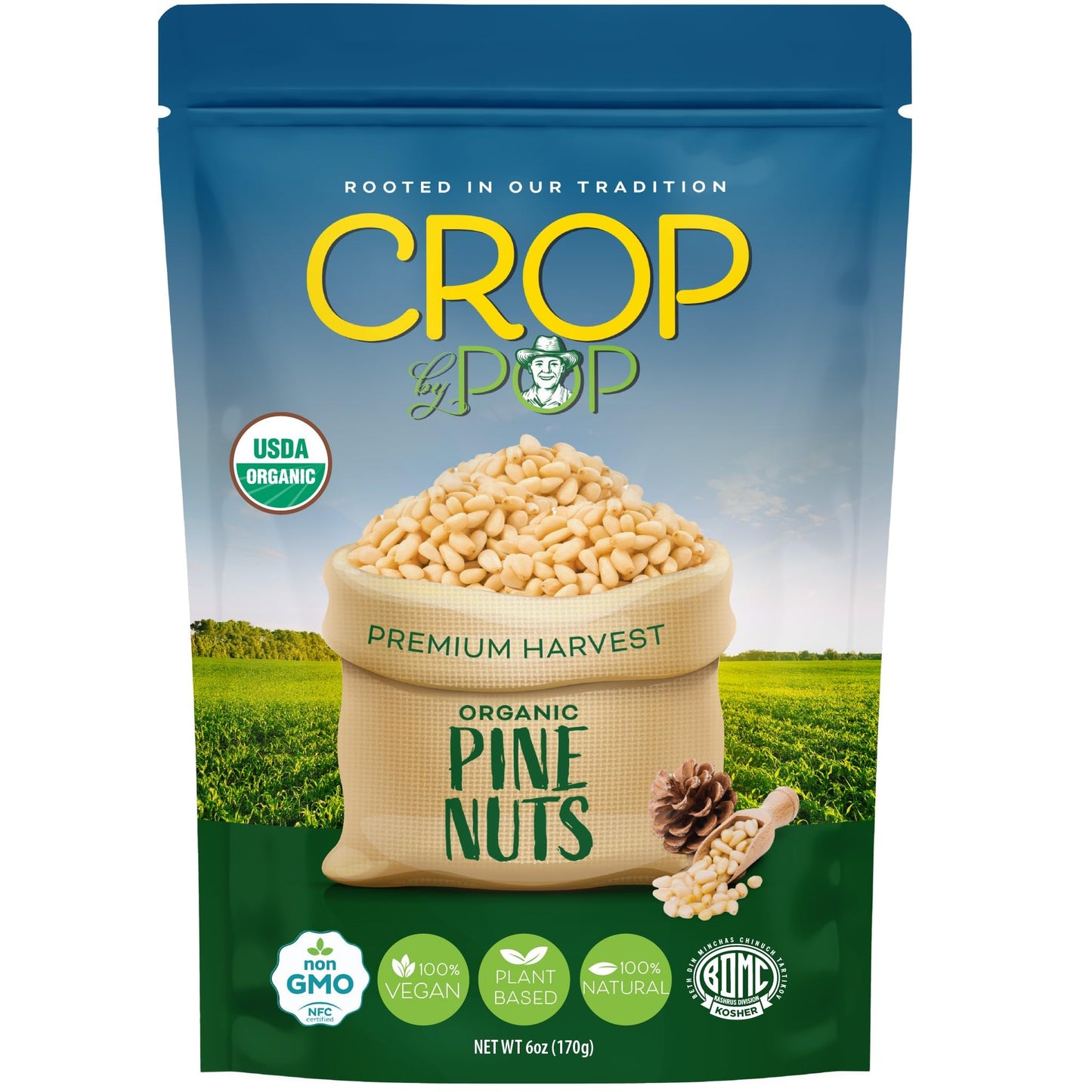 Organic Raw Pine Nuts Pignolias, Unsalted, Shelled, Packed Fresh in Resealable Bag - USDA Organic, Non GMO -… — view 8