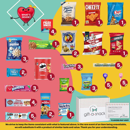 Gift A Snack - Treats, Snack Box Variety Pack Care Package + Greeting Card Sweet Treats Gift Basket Candies… — view 19