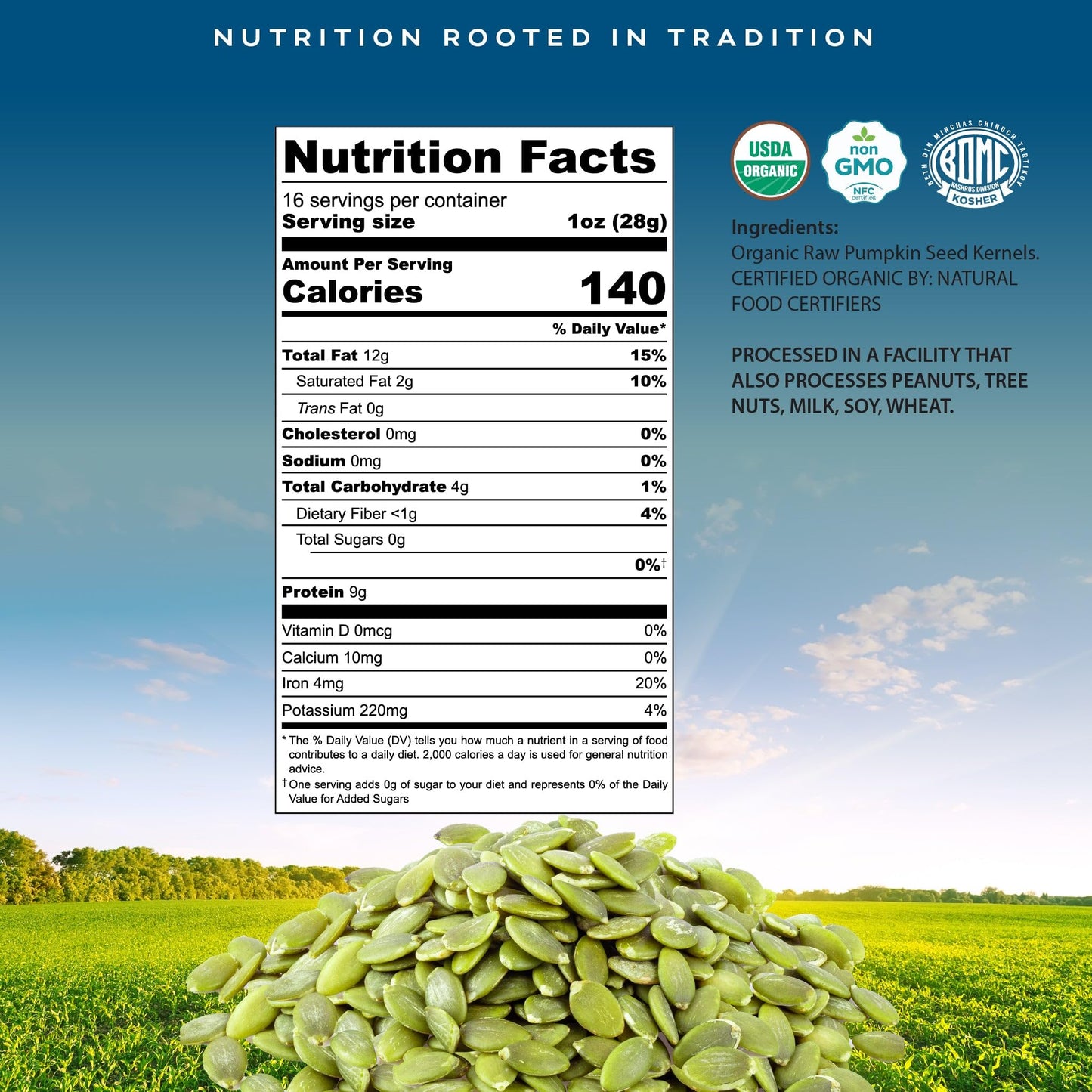 Organic Raw Pumpkin Seeds Packed Fresh in Resealable Bag - USDA Organic, Non GMO - Naturally Grown, Vegan,… — view 3