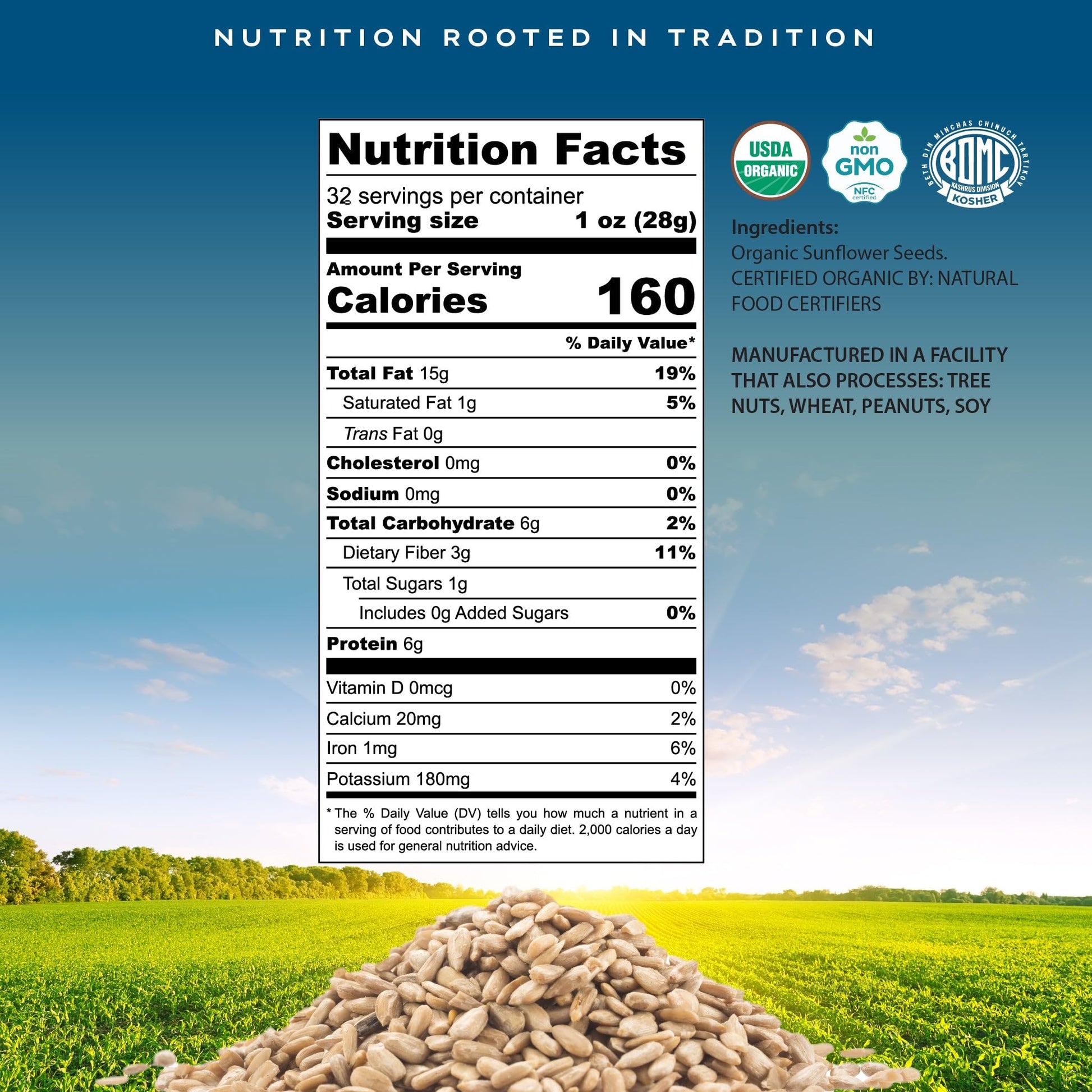 Organic Raw Hulled Sunflower Seed Kernels, Unsalted, Shelled Packed Fresh in Resealable Bag - USDA Organic,… — view 3