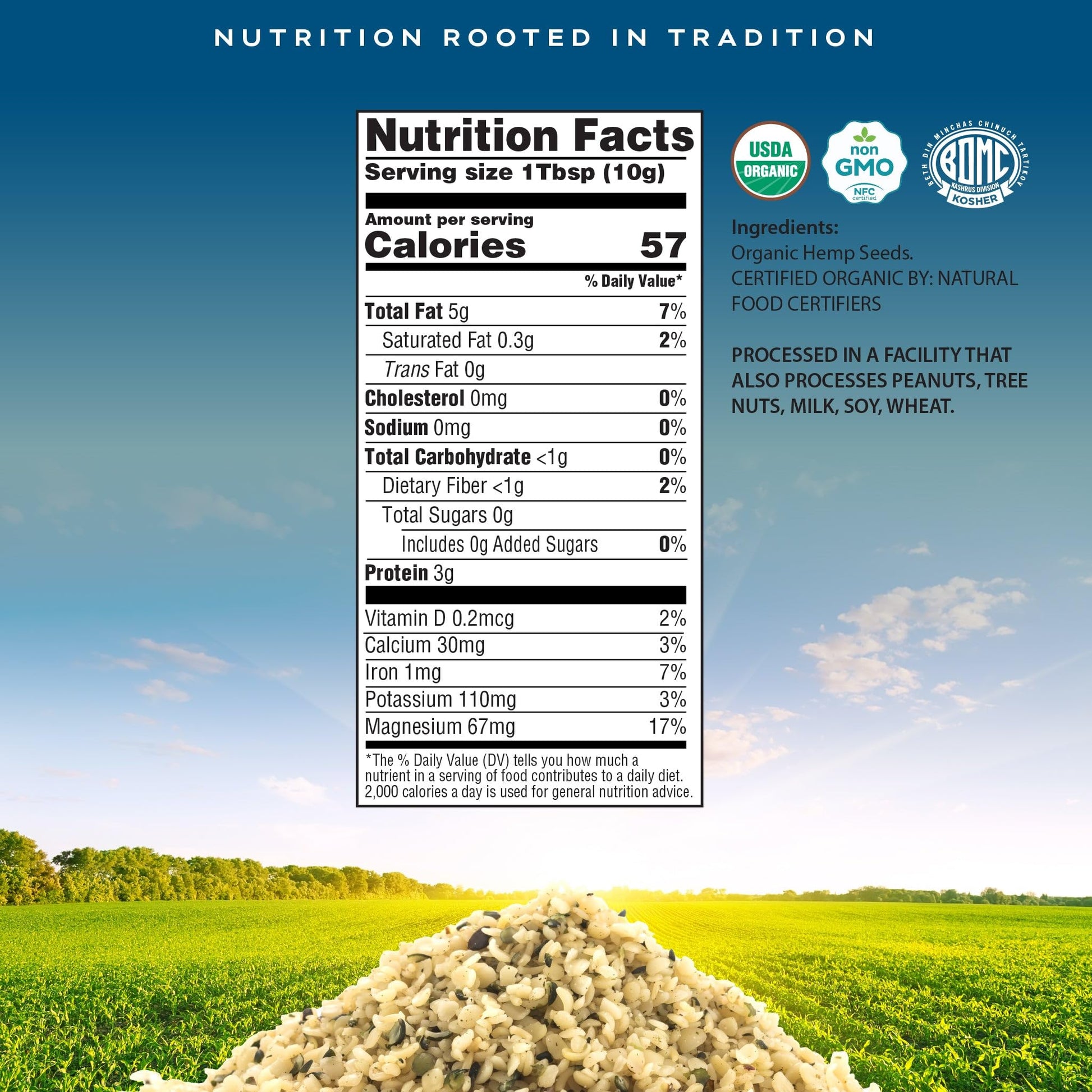 Organic Hemp Seeds To Eat, Shelled Hulled Hemp Hearts Packed Fresh in Resealable Bag - USDA Organic, Non GMO… — view 3