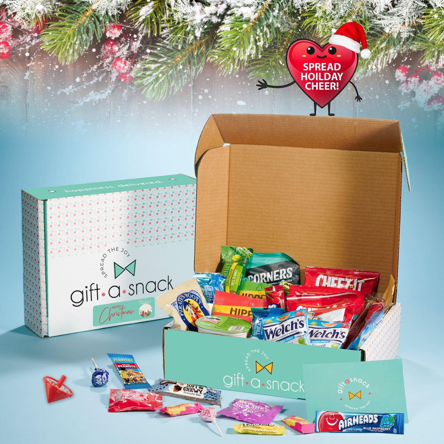 Gift A Snack - Christmas Stocking Stuffed, Pre-filled Holiday Snack Box Care Package + Greeting Card Sweet… — view 2