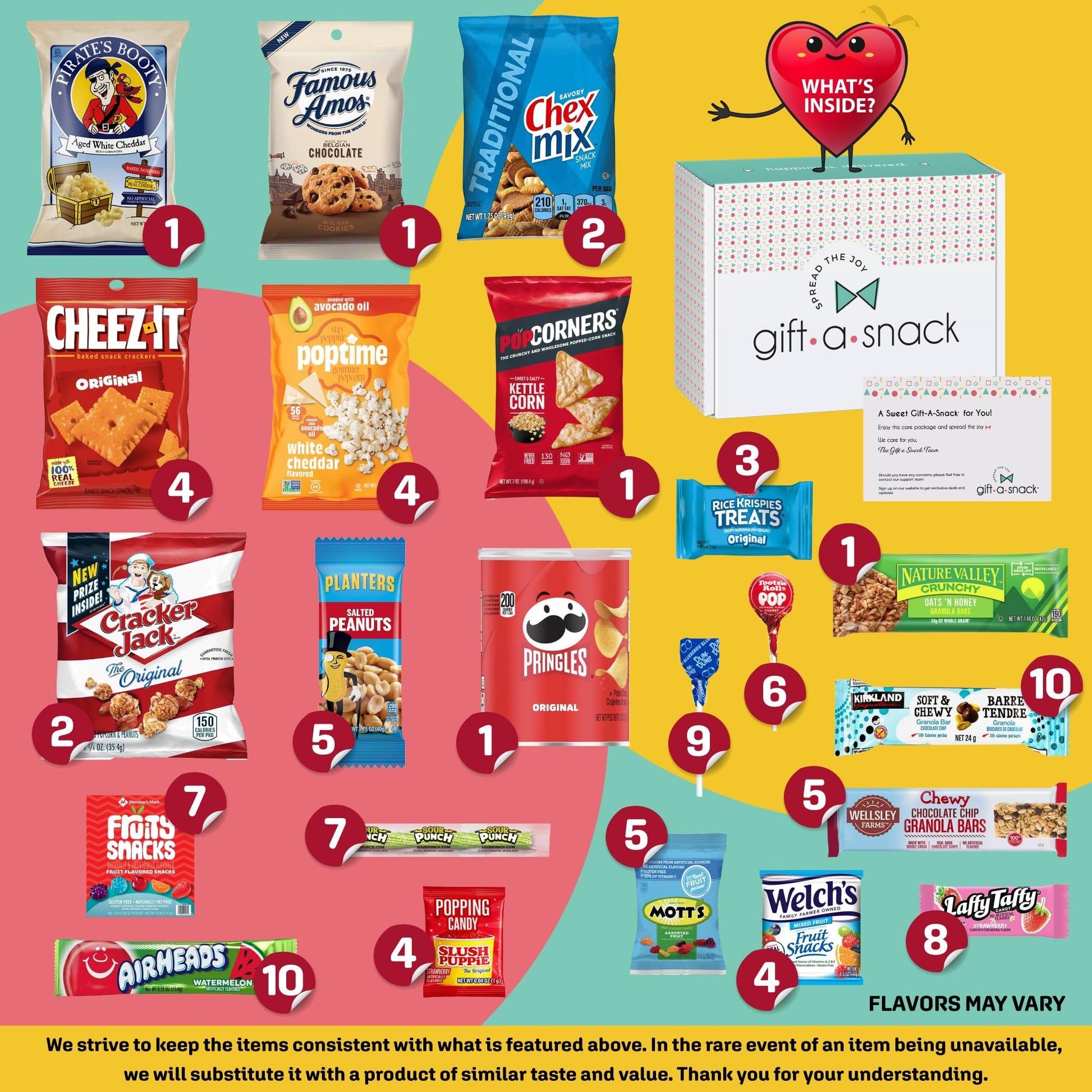 Gift A Snack - Treats, Snack Box Variety Pack Care Package + Greeting Card Sweet Treats Gift Basket Candies… — view 3