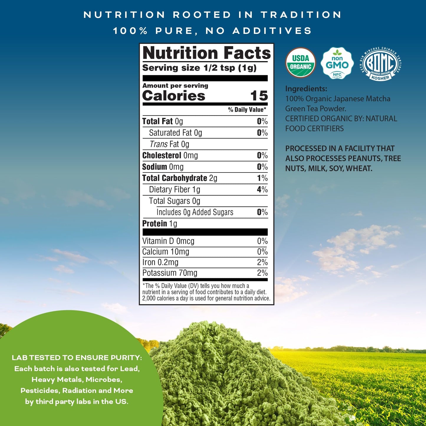 Organic Culinary Grade Matcha Powder Green Tea Powder Packed Fresh in Resealable Bag - USDA Organic, Non GMO… — view 3