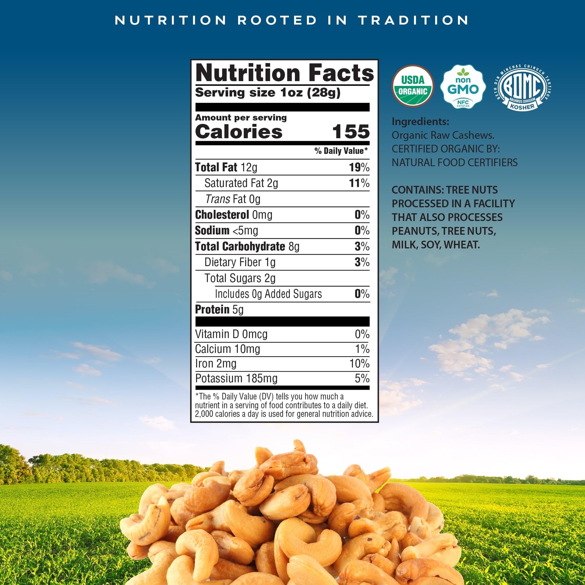 Organic Raw Whole Cashews, Unsalted, Shelled, Packed Fresh in Resealable Bag - USDA Organic, Non GMO -… — view 3