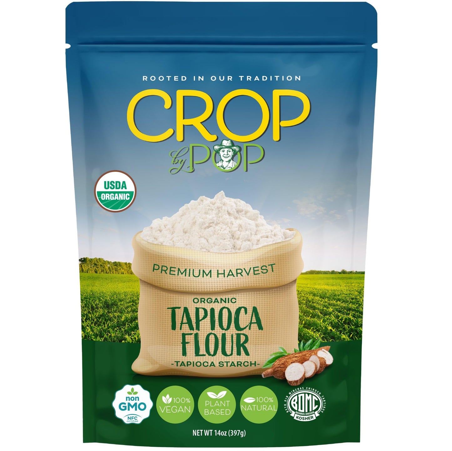 Organic Tapioca Starch Flour Packed Fresh in Resealable Bag - USDA Organic, Non GMO - Food Assortments