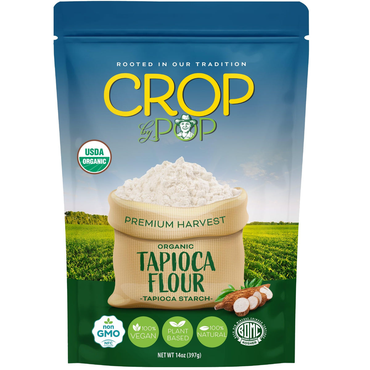 Organic Tapioca Starch Flour Packed Fresh in Resealable Bag - USDA Organic, Non GMO - Food Assortments