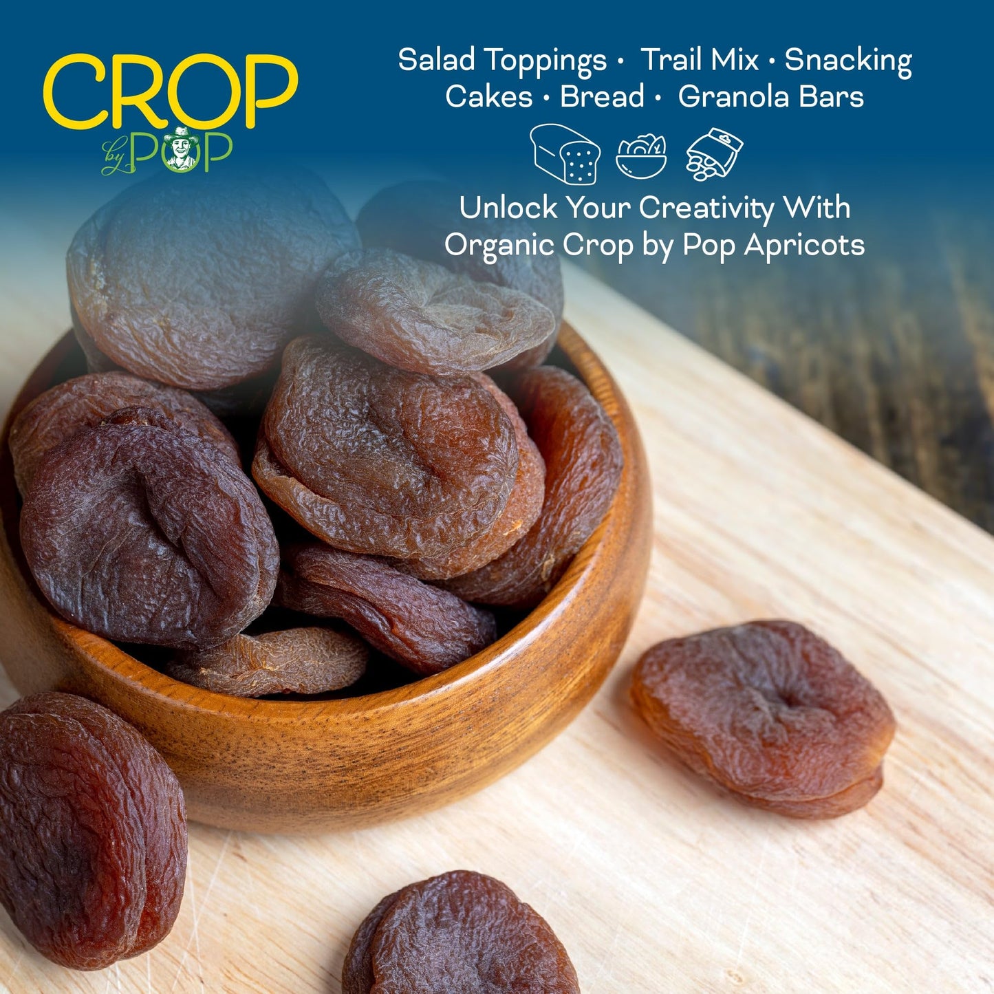 Organic Sun Dried Apricots, No Sugar Added, Unsulphured Sweet Healthy Snack, USDA Organic, Non GMO, Vegan… — view 2