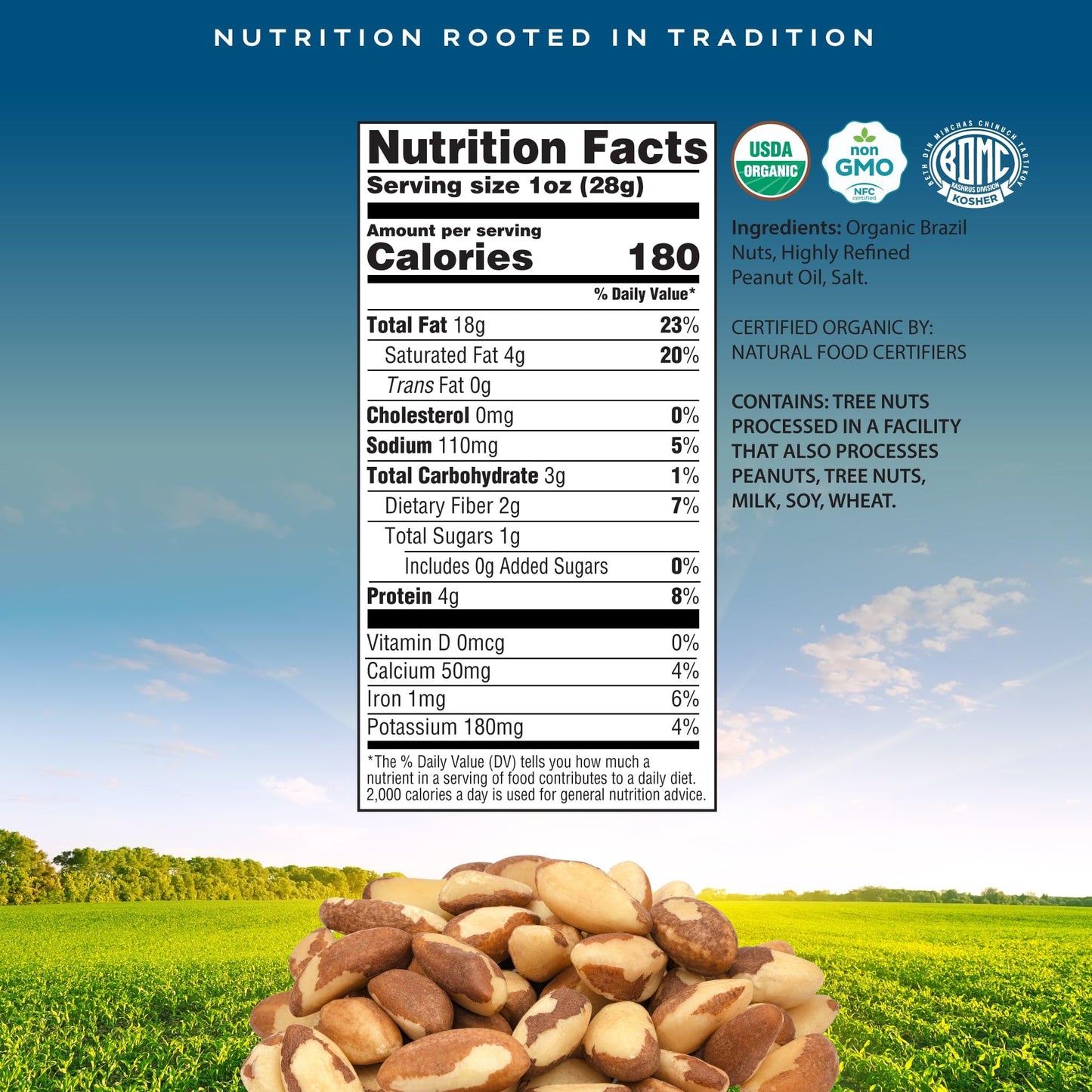 Organic Brazil Nuts Roasted & Salted Packed Fresh in Resealable Bag - USDA Organic, Non GMO - Naturally… — view 3
