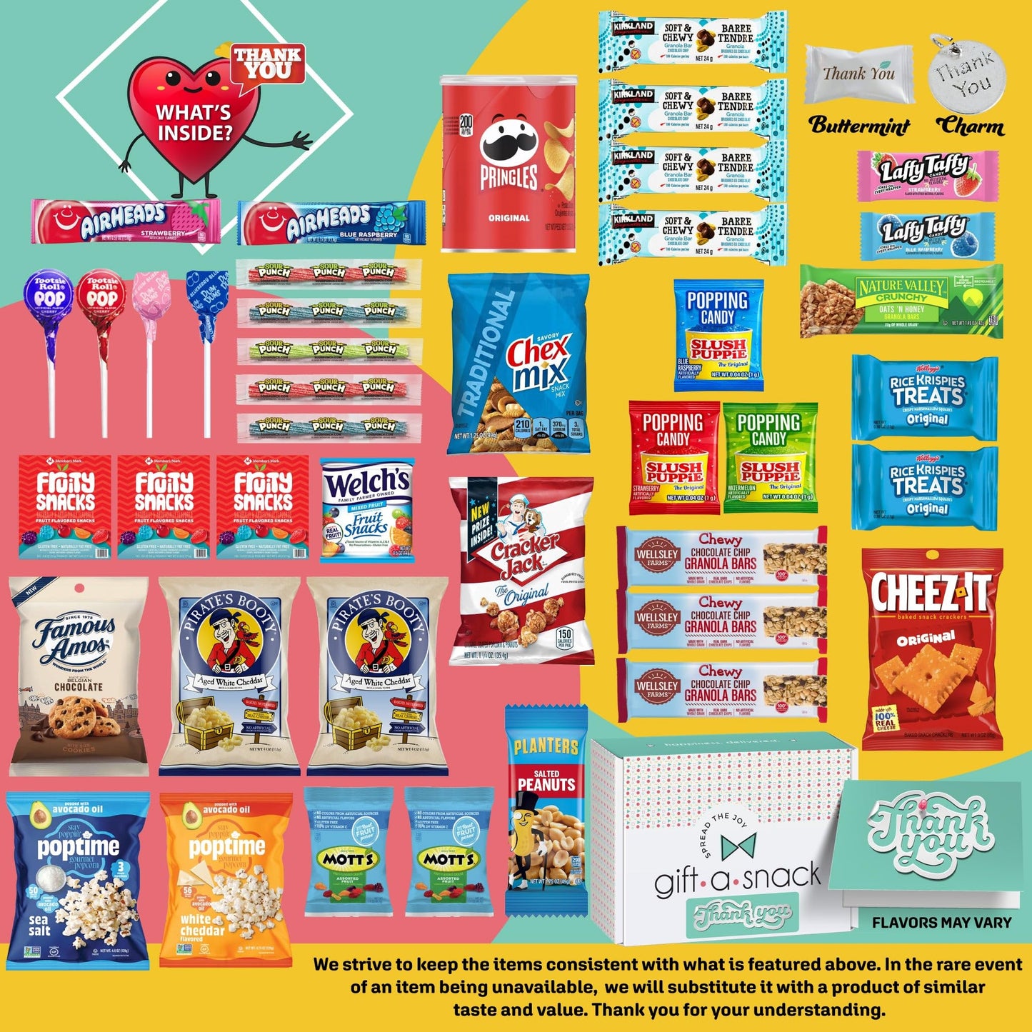 Gift A Snack - Thank You Snack Box Variety Pack Care Package + Greeting Card Appreciation Sweet Treats Gift… — view 3