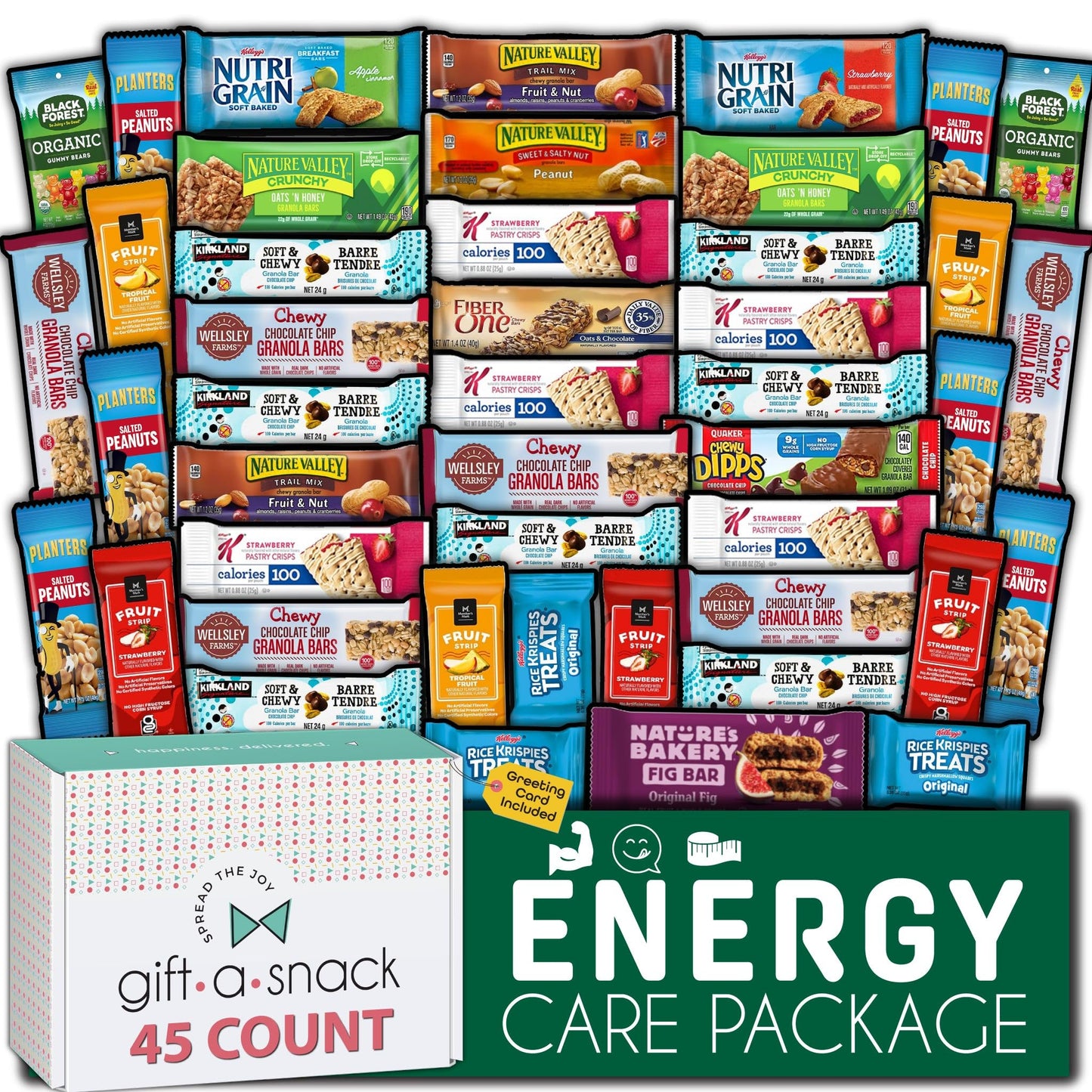 Gift A Snack - Treats, Healthy Granola Breakfast Bars, Snack Box Care Package + Greeting Card Treats Gift…
