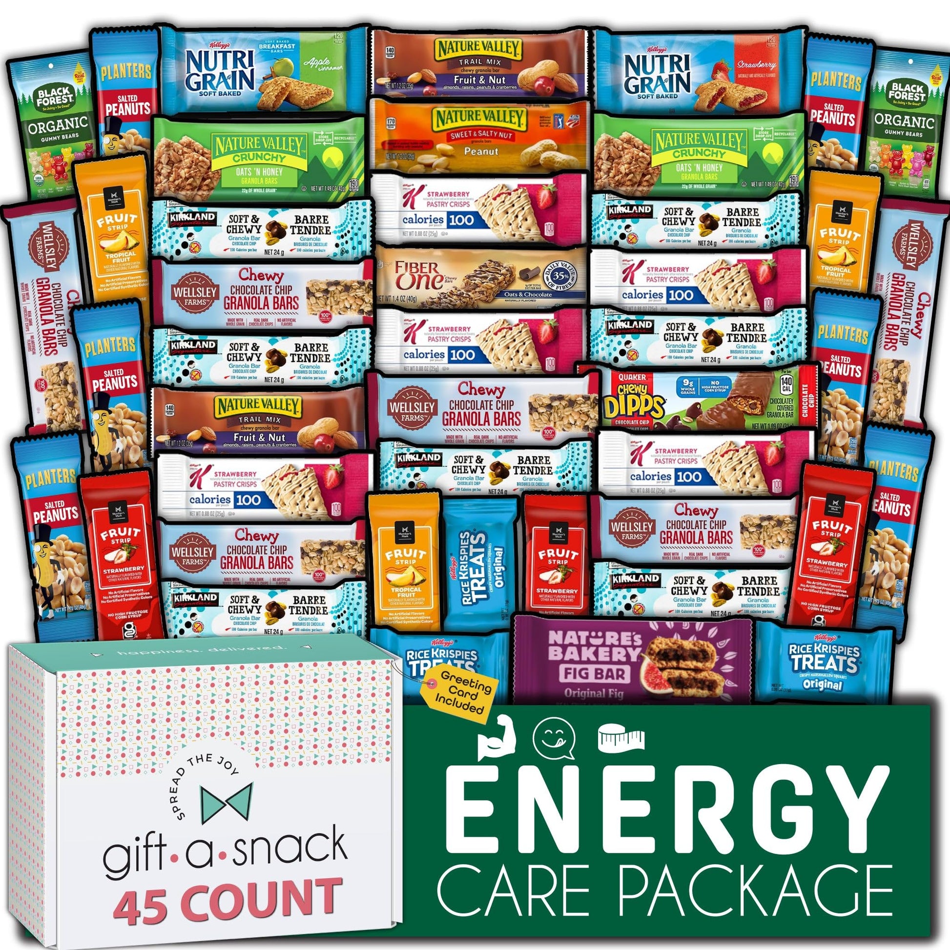 Gift A Snack - Treats, Healthy Granola Breakfast Bars, Snack Box Care Package + Greeting Card Treats Gift…