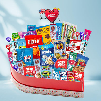 Gift A Snack - Valentines Day Heart Shape Snack Box Variety Pack Care Package + Greeting Card Sweet Treats… — view 2