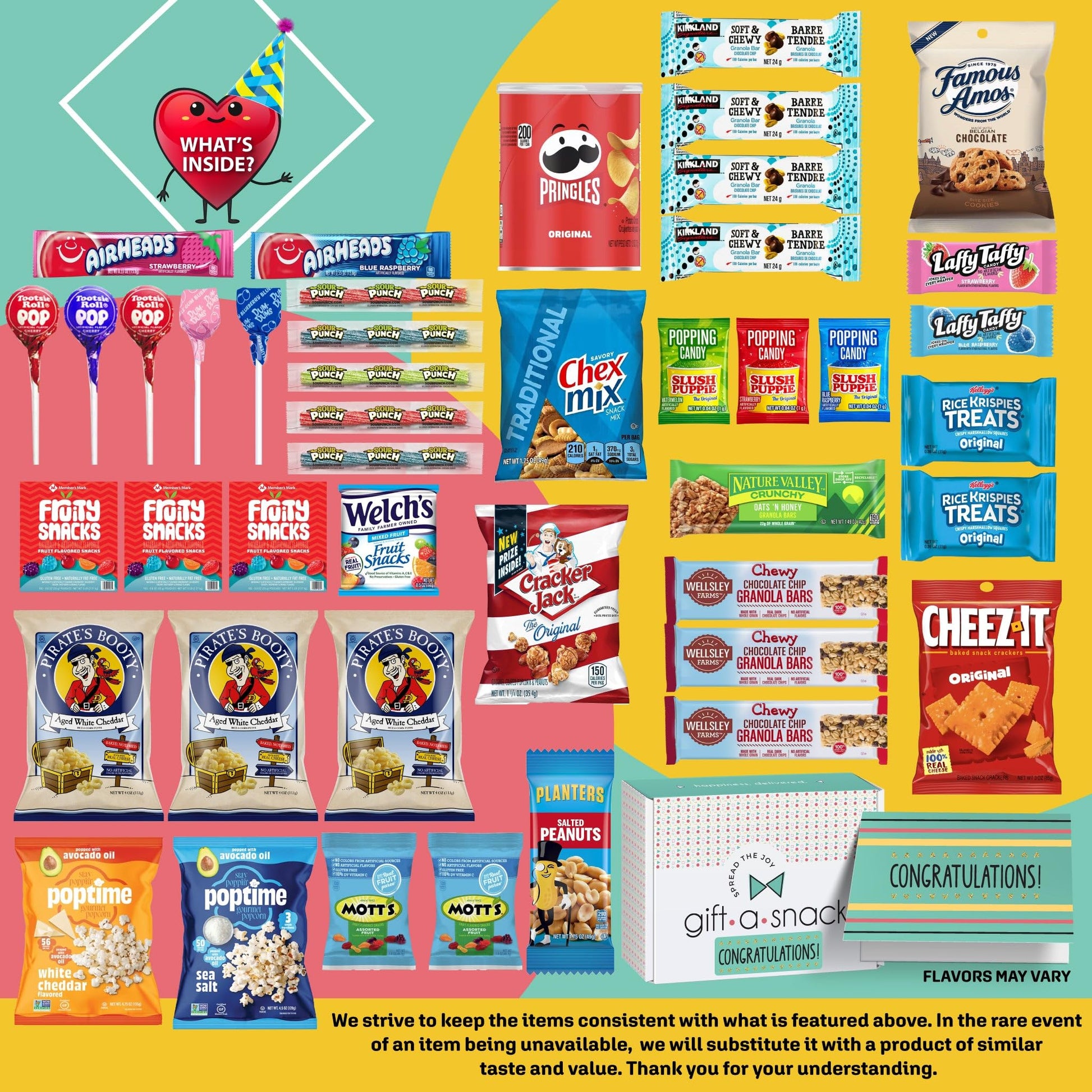 Gift A Snack - Congratulations Snack Box Variety Pack Care Package + Greeting Card Graduation Sweet Treats… — view 3