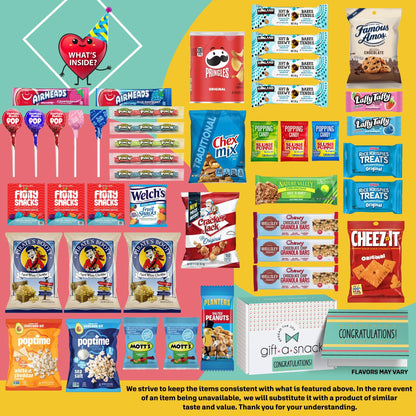 Gift A Snack - Congratulations Snack Box Variety Pack Care Package + Greeting Card Graduation Sweet Treats… — view 3