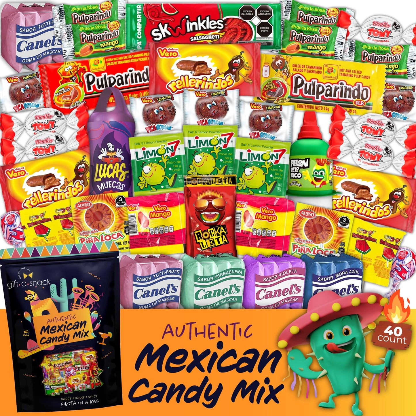 Mexican Candy Variety Pack Mix, Dulces Mexicanos Surtidos Bulk Assortment Spicy Sweet Sour Mexicano Candies, Hispanic Latino Snack Food