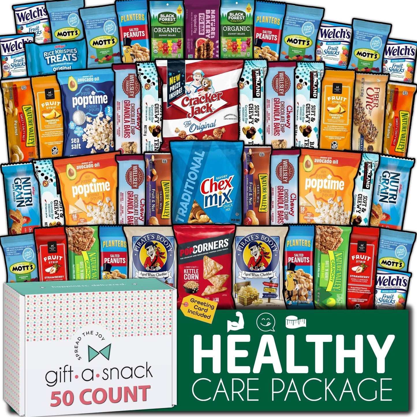 Gift A Snack - Treats, Healthy Snack Box Care Package + Greeting Card Treats Gift Basket, Nutritious Granola… — view 10