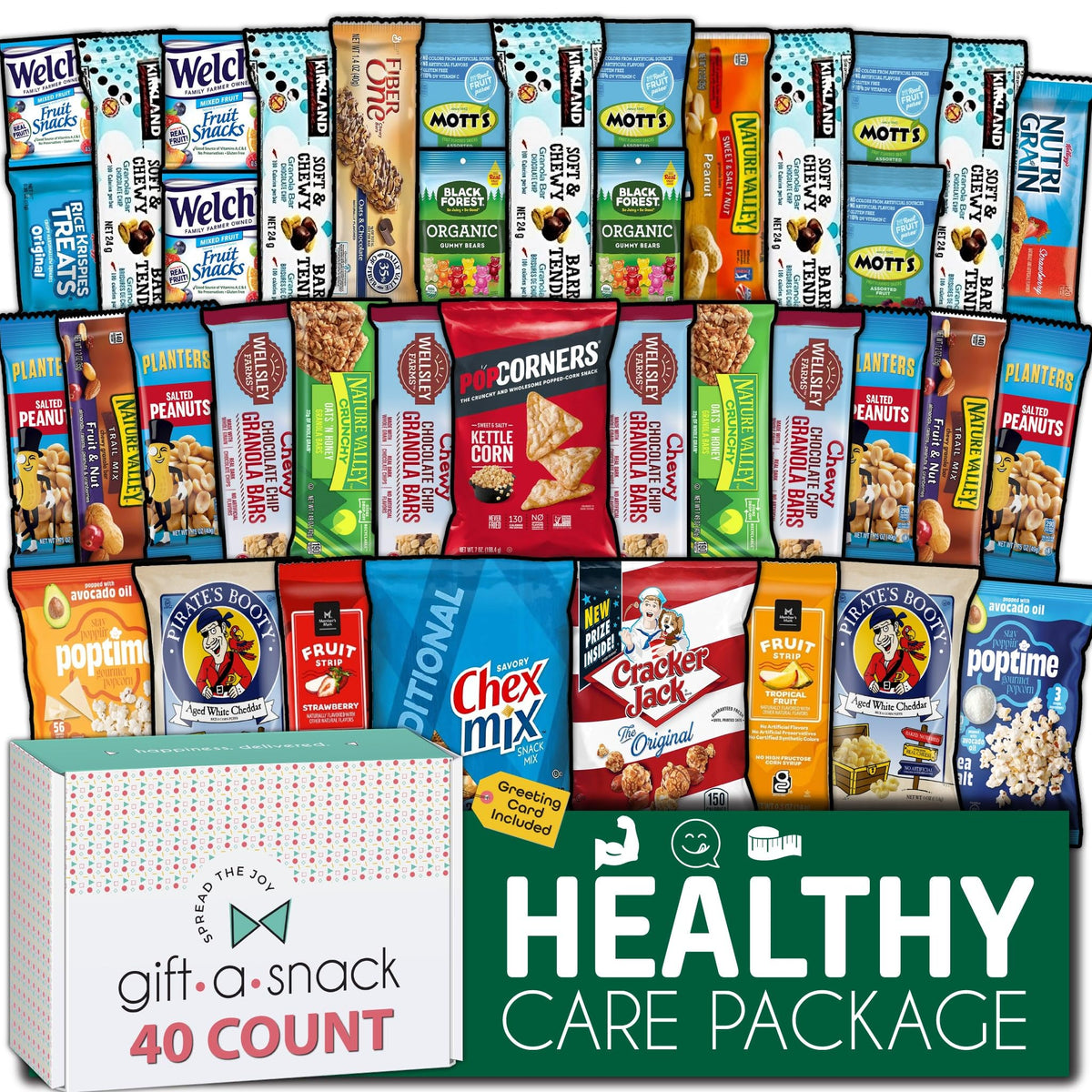 Gift A Snack - Treats, Healthy Snack Box Care Package + Greeting Card Treats Gift Basket, Nutritious Granola… — view 8