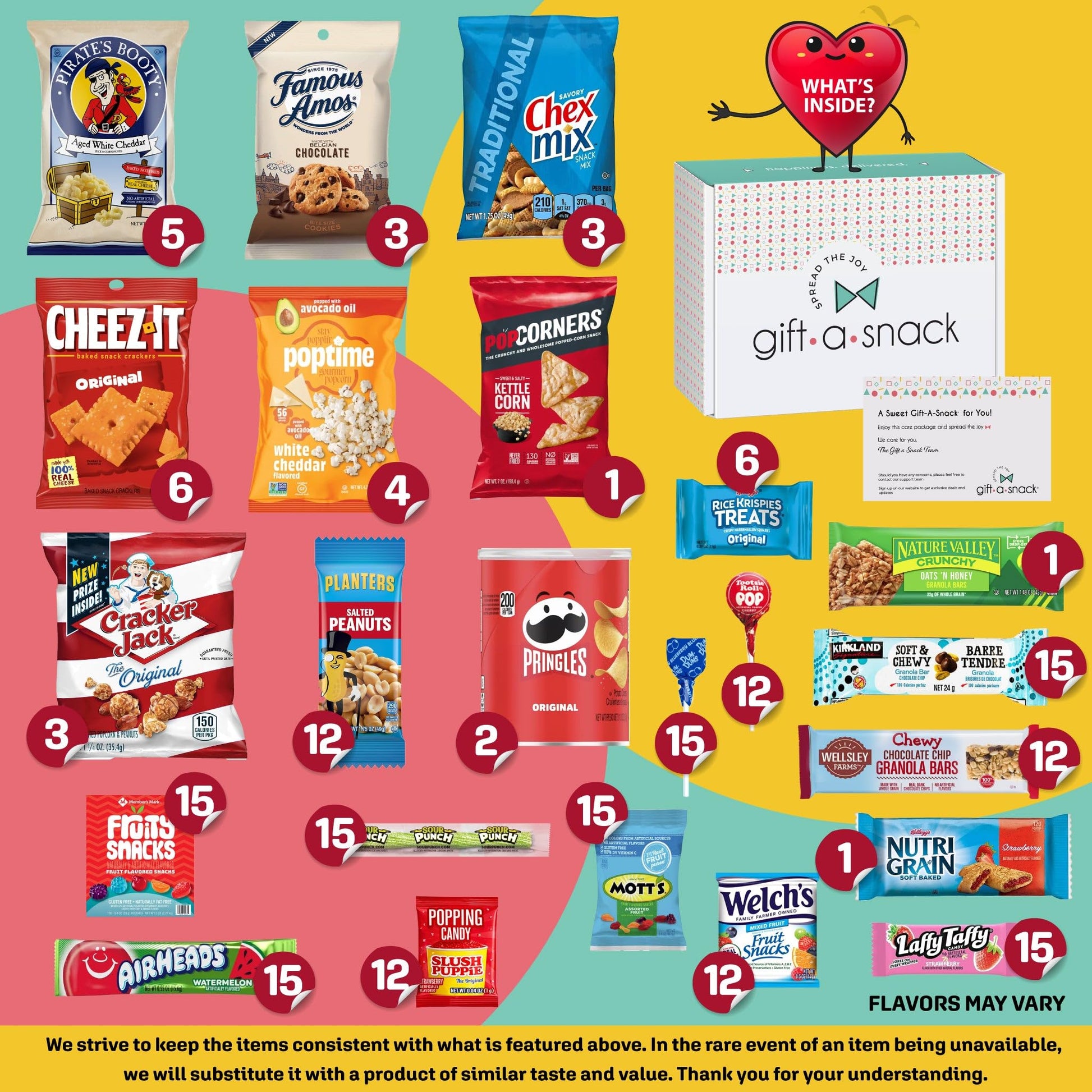 Gift A Snack - Treats, Snack Box Variety Pack Care Package + Greeting Card Sweet Treats Gift Basket Candies… — view 11