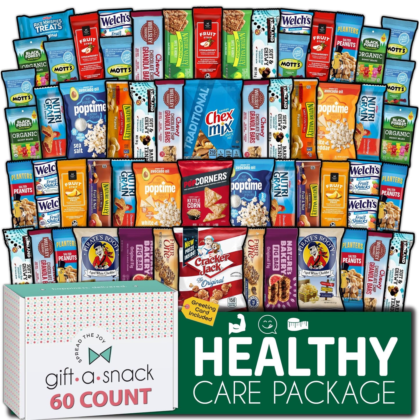 Gift A Snack - Treats, Healthy Snack Box Care Package + Greeting Card Treats Gift Basket, Nutritious Granola… — view 12