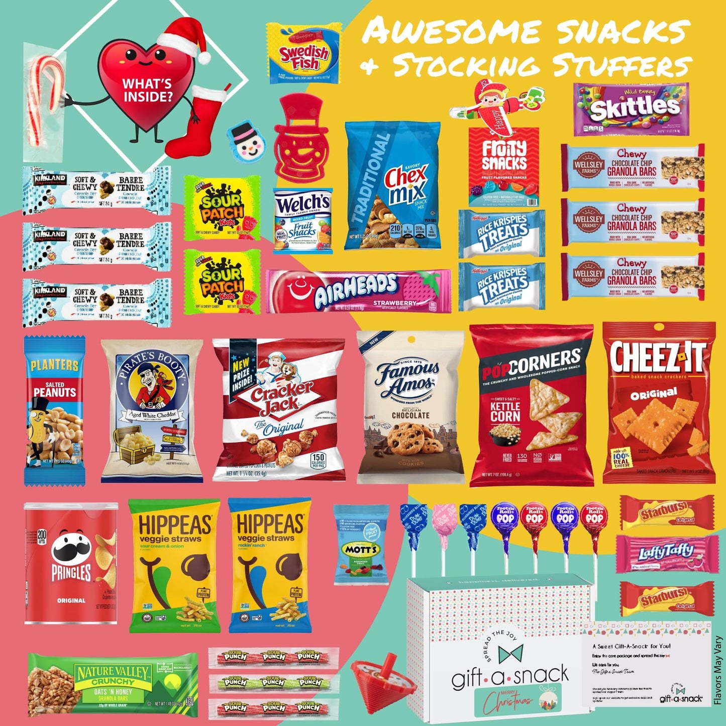 Gift A Snack - Christmas Stocking Stuffed, Pre-filled Holiday Snack Box Care Package + Greeting Card Sweet… — view 10
