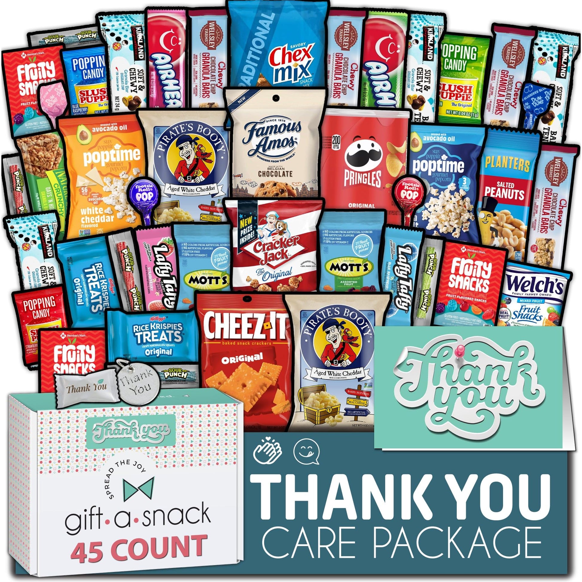 Gift A Snack - Thank You Snack Box Variety Pack Care Package + Greeting Card Appreciation Sweet Treats Gift…